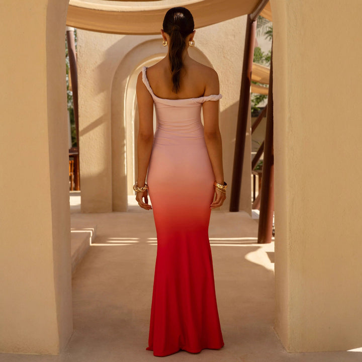 Elegant Maxi Dress for Women with Bardot Design and Chic Ruching & Style