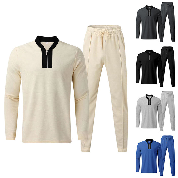 Casual sports suit for men with high collar and zipper Lune London