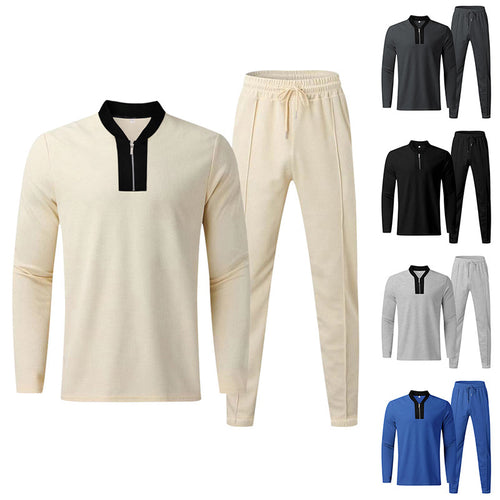 Casual sports suit for men with high collar and zipper Lune London