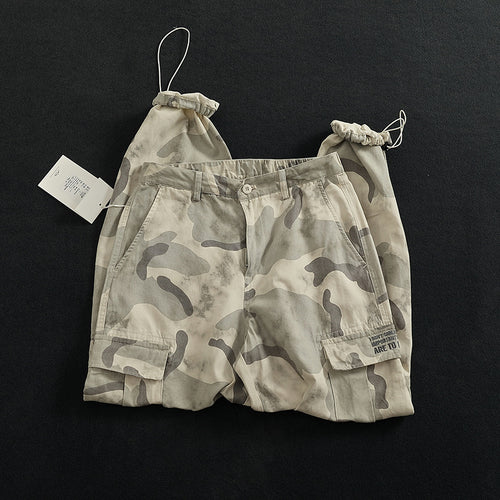Cargo pants for women with versatile pockets and modern camouflage design Lune London