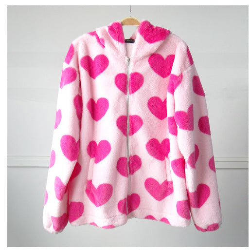 Polar teddy jacket for women with hood and large pockets Lune London