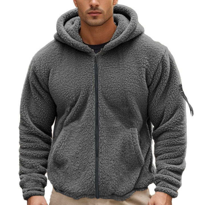 Men's fleece hoodie with kangaroo pocket and sturdy zipper Lune London