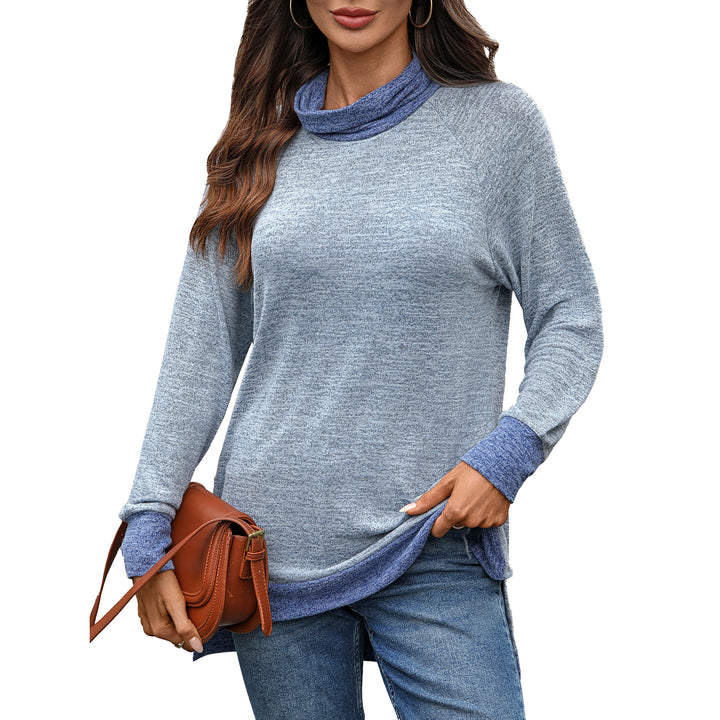 Casual sweater for women with high collar and side slits Lune London