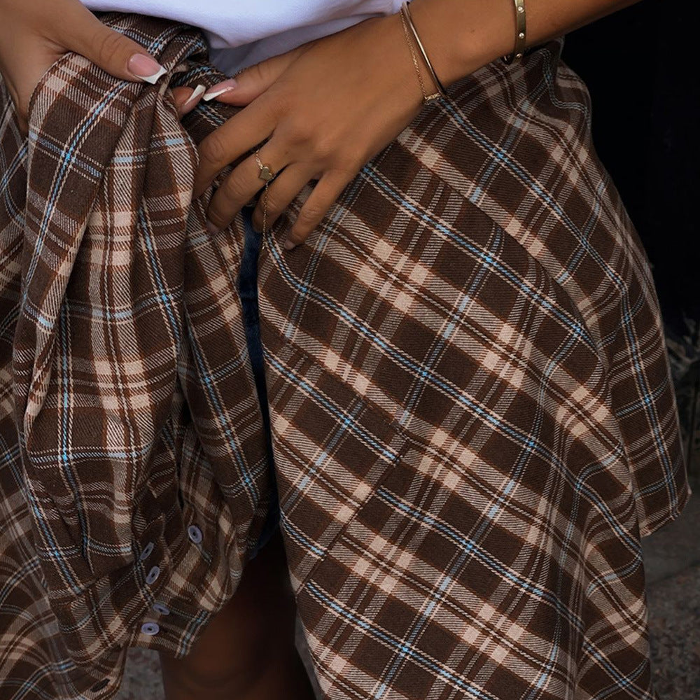 Checkered blouse for women with a relaxed cut Lune London