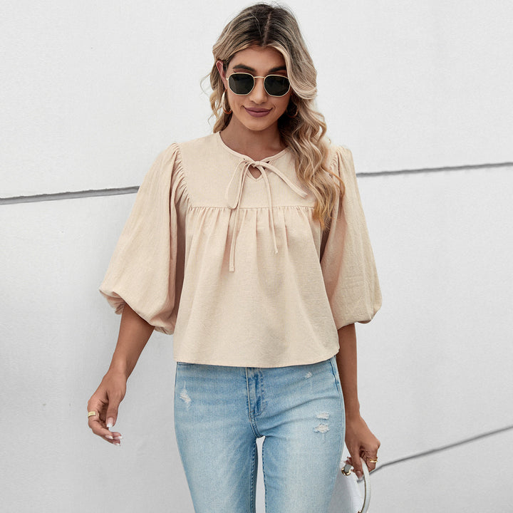 Blouse femme à manches larges et nœud ludique Chic & Stil