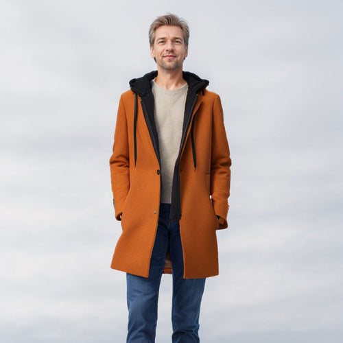 Fashionable women's transition coat with removable hood and practical pockets Lune London