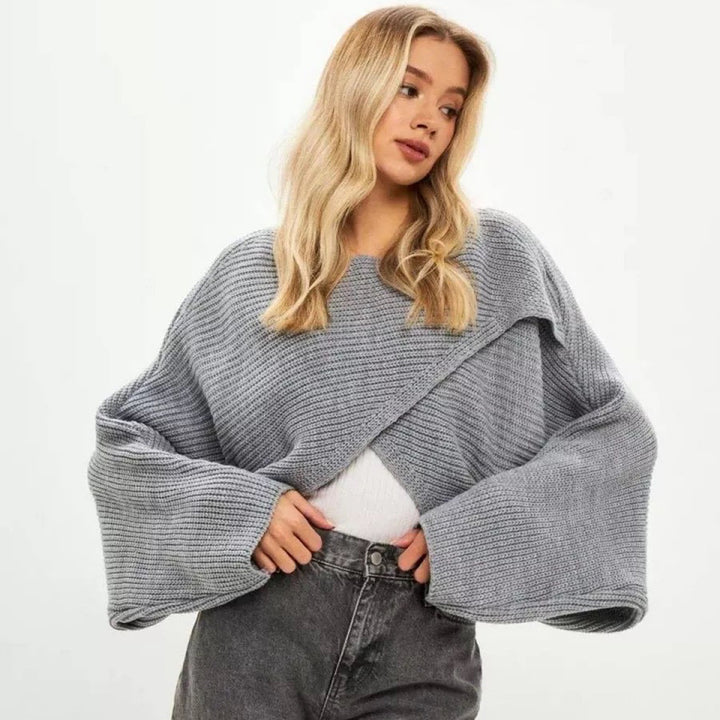 Women’s trendy short sweater and knit with innovative cut Lune London