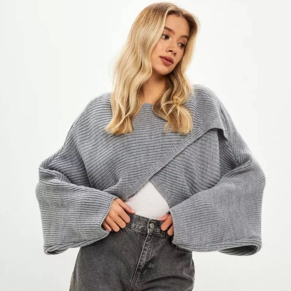 Pull enveloppant décontracté pour femme avec une coupe ample et un matériau texturé Chic & Stil