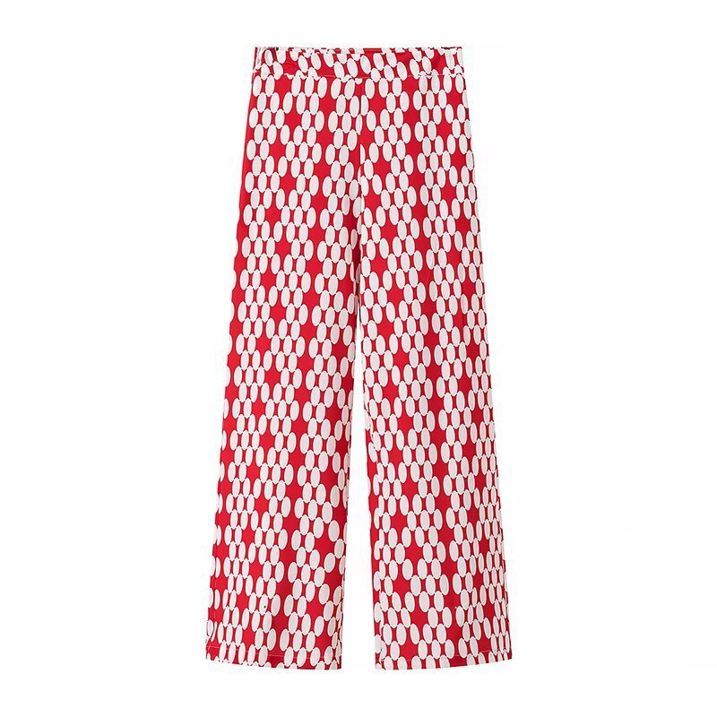 Wide Palazzo Pants for Women with Modern Geometric Pattern Lune London