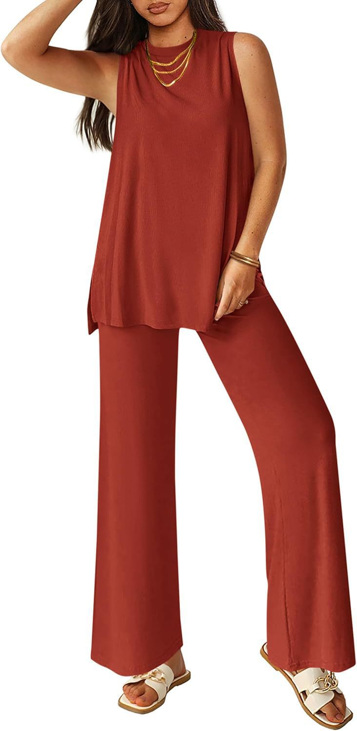 Ladies Casual Top and Wide Leg Pants Set Lune London