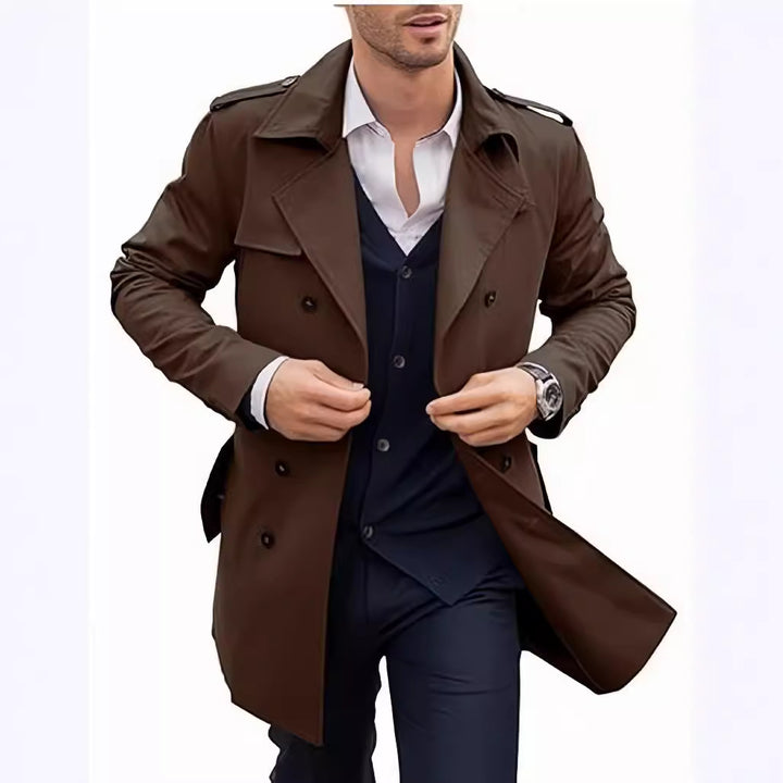 Lightweight trench coat for men with a modern design and stylish stand-up collar Lune London