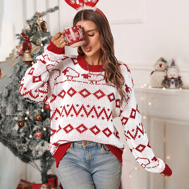 Knit sweater for women with a cheerful pattern and a relaxed fit Lune London