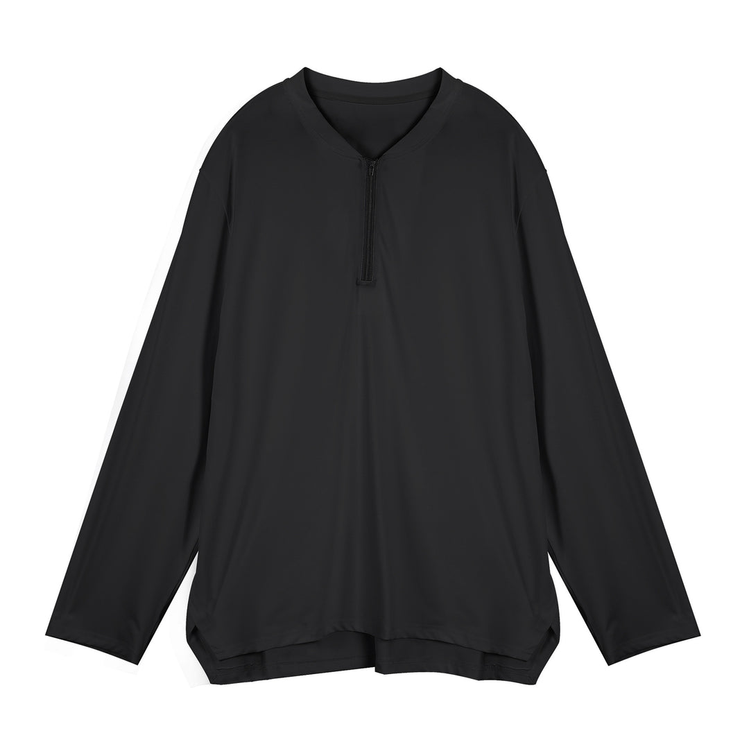 Functional long-sleeve shirt for men with high collar and zipper Lune London