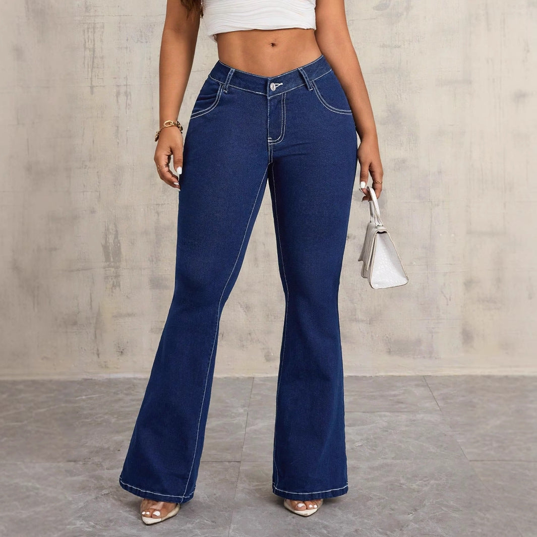 Jean taille haute évasé pour femmes Chic & Stil