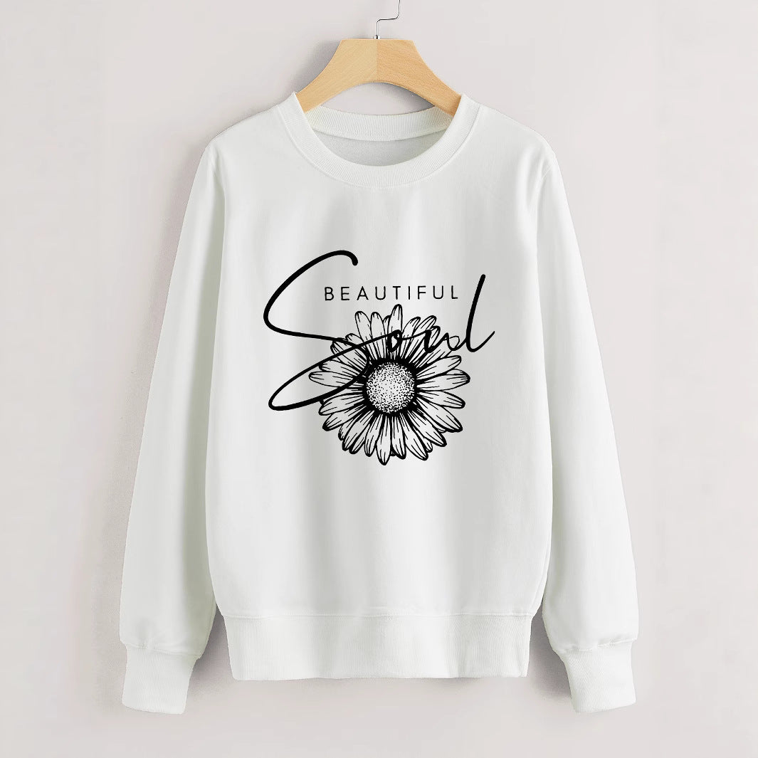 Sweatshirt femme avec motif floral et lettrage inspirant Chic & Stil