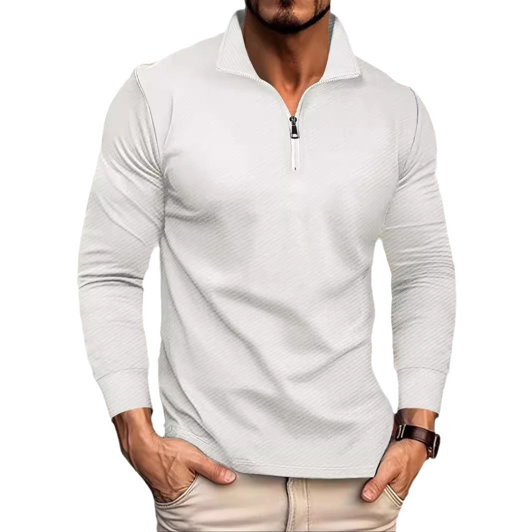 Functional long sleeve pullover for men with half-zip and innovative structural design Lune London