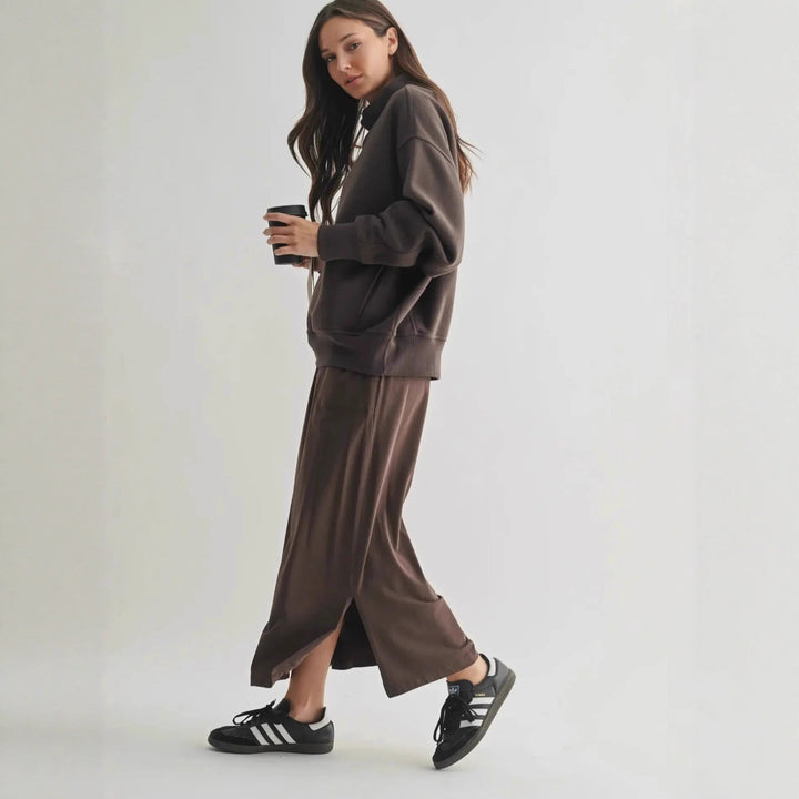 Oversized sweater for women with high collar and casual cut Lune London