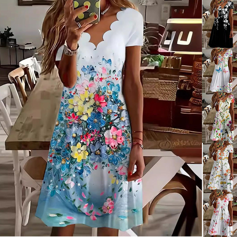 Lune London floral print short sleeve dress