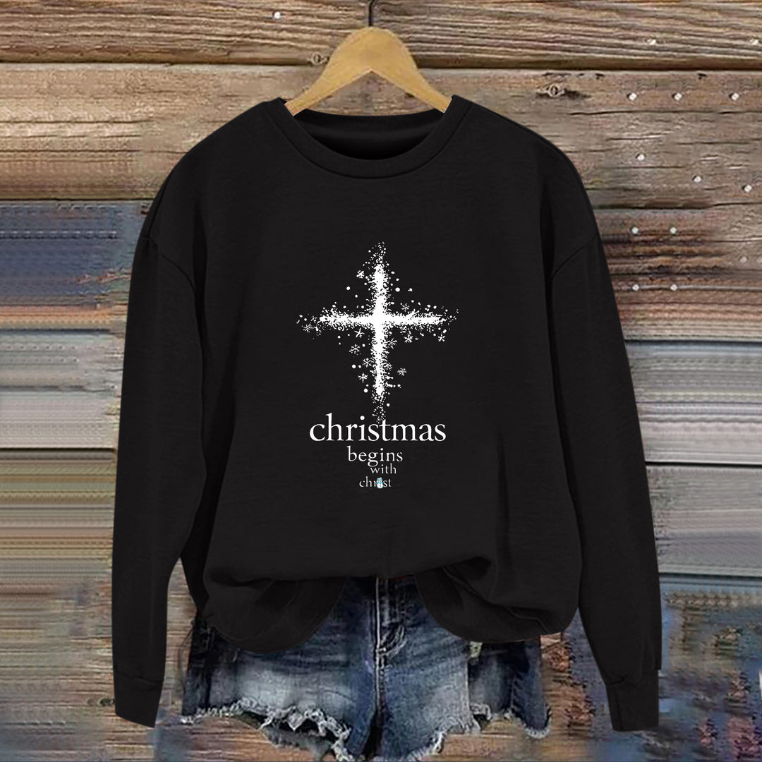 Sweat-shirt pour femmes avec motif chrétien et doublure intérieure douce Chic & Stil
