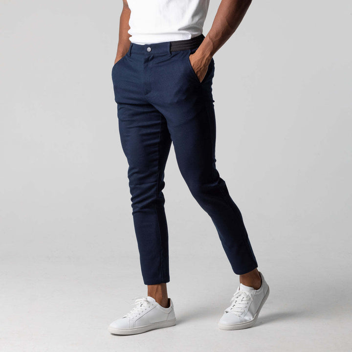 Men's Chino Pants with Slim Fit Cut and Elastic Waistband Lune London