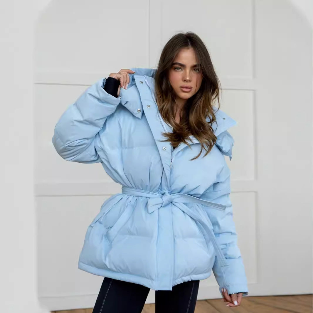 Lady Quilted Jacket with Hood and Side Pockets Lune London