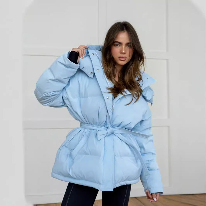 Lady Quilted Jacket with Hood and Side Pockets Lune London