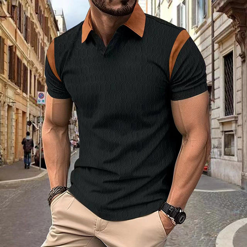 Polo shirt for men with stylish contrast details and a breathable structured design Lune London