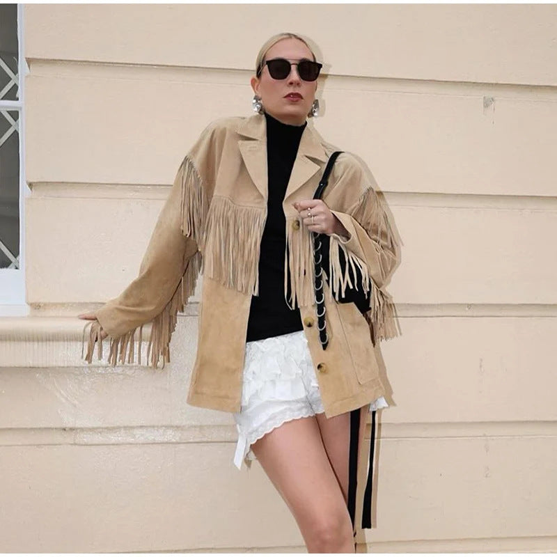 Fringed suede jacket for women Lune London