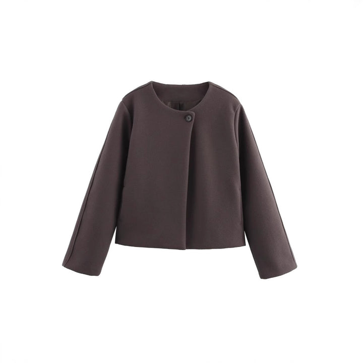 Fashionable short jacket for women with a minimalist design and an elegant button closure Lune London