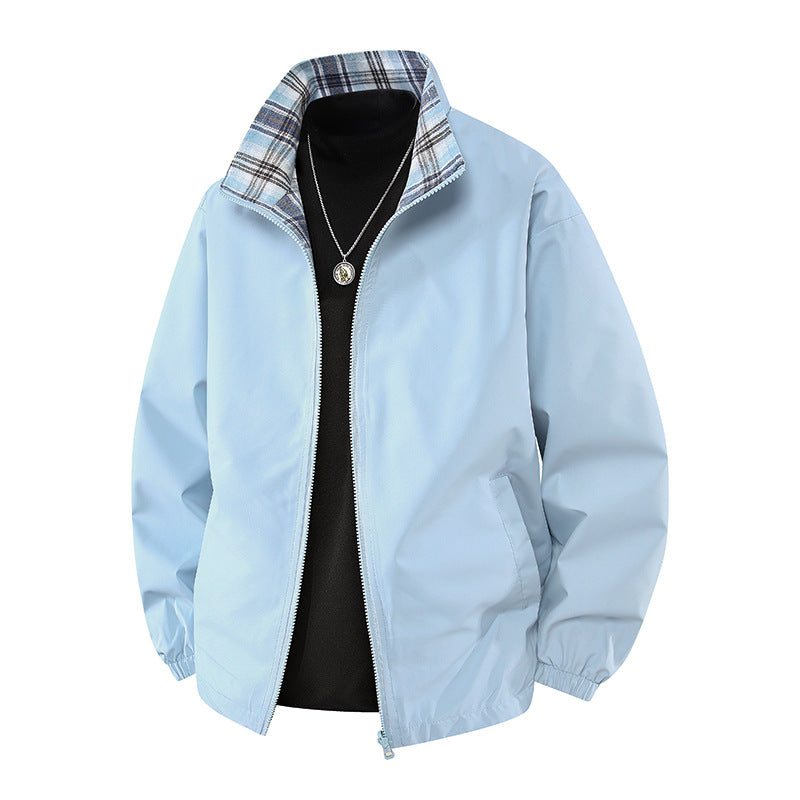 Lightweight bomber jacket for men with checkered collar Lune London
