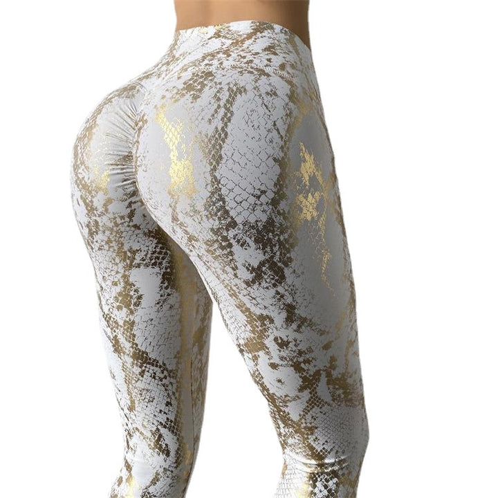 High-waisted snake print sport leggings for women Lune London