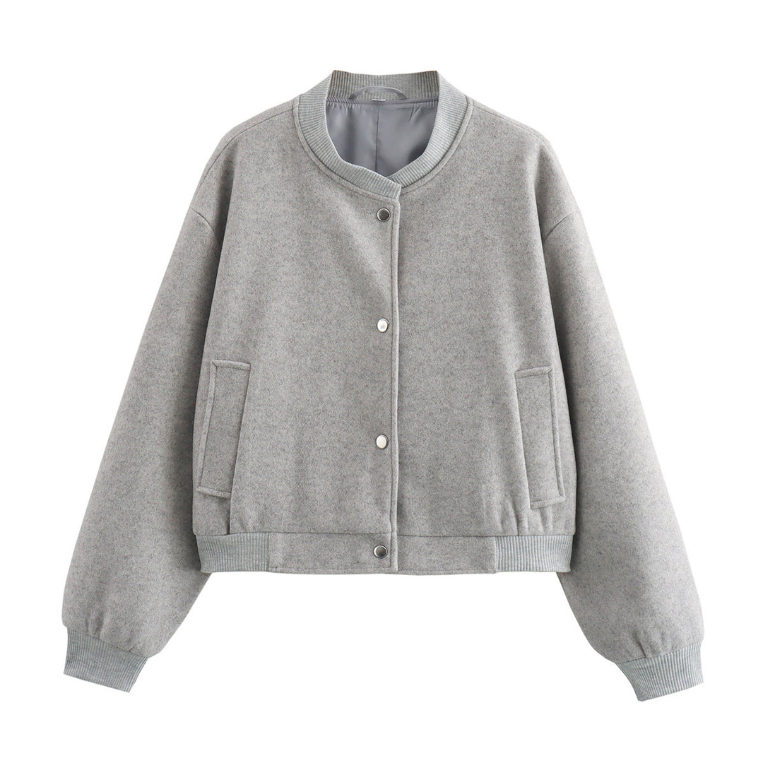 Casual bomber jacket for women in high-quality wool blend with practical pockets Lune London