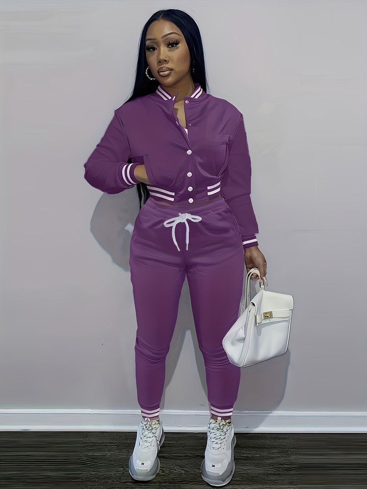 Ladies sporty jumpsuit with chic and stylish contrasts