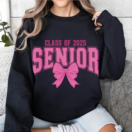 Sweatshirt pour femmes avec l'année de graduation et design de nœud décoratif Chic & Stil