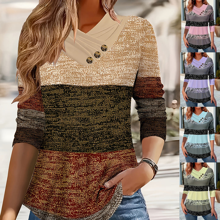 Pull femme avec col asymétrique et détails de boutons Chic & Stil