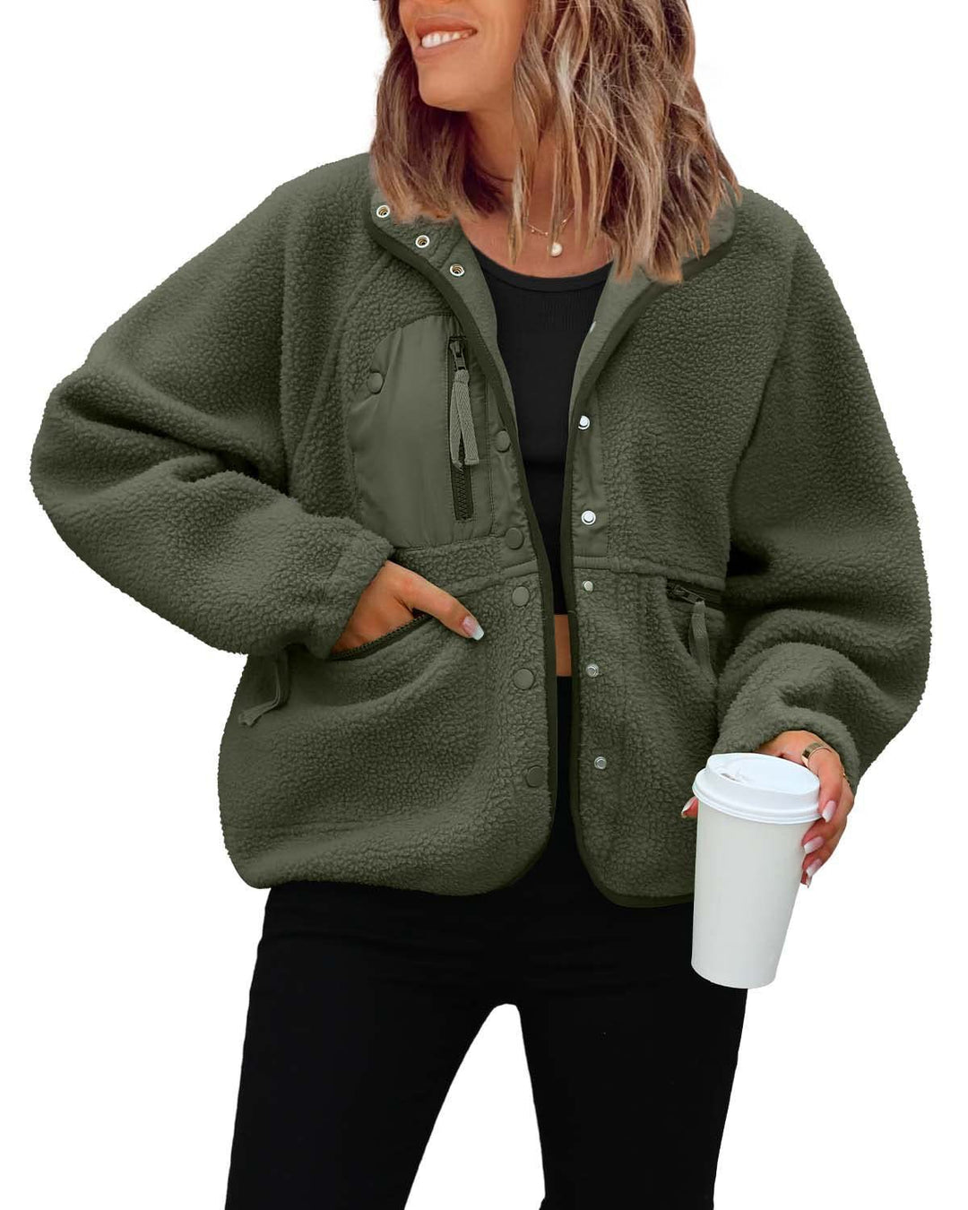 Ladies cozy fleece jacket with practical pockets Lune London