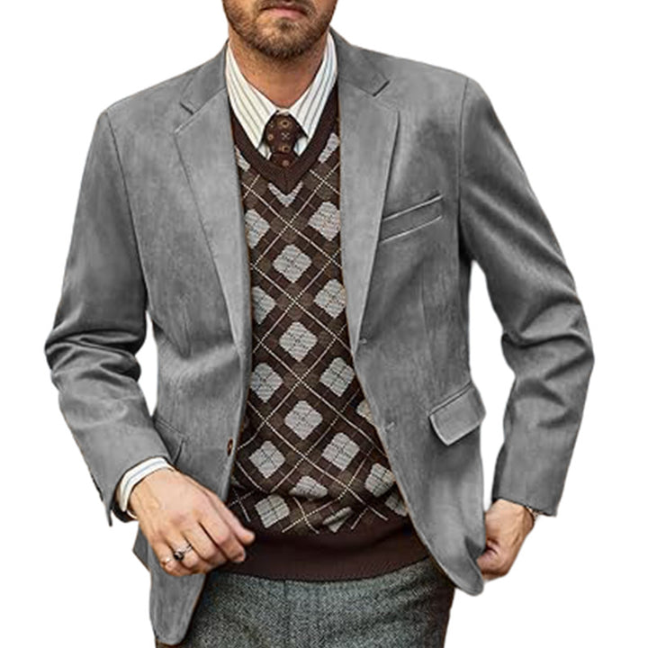 Elegant velvet jacket for men with detailed stitching and modern fit Lune London