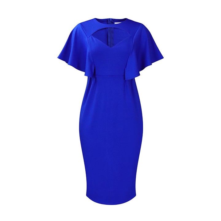 Lune London pencil dress for women with voluminous sleeves and cut-out details