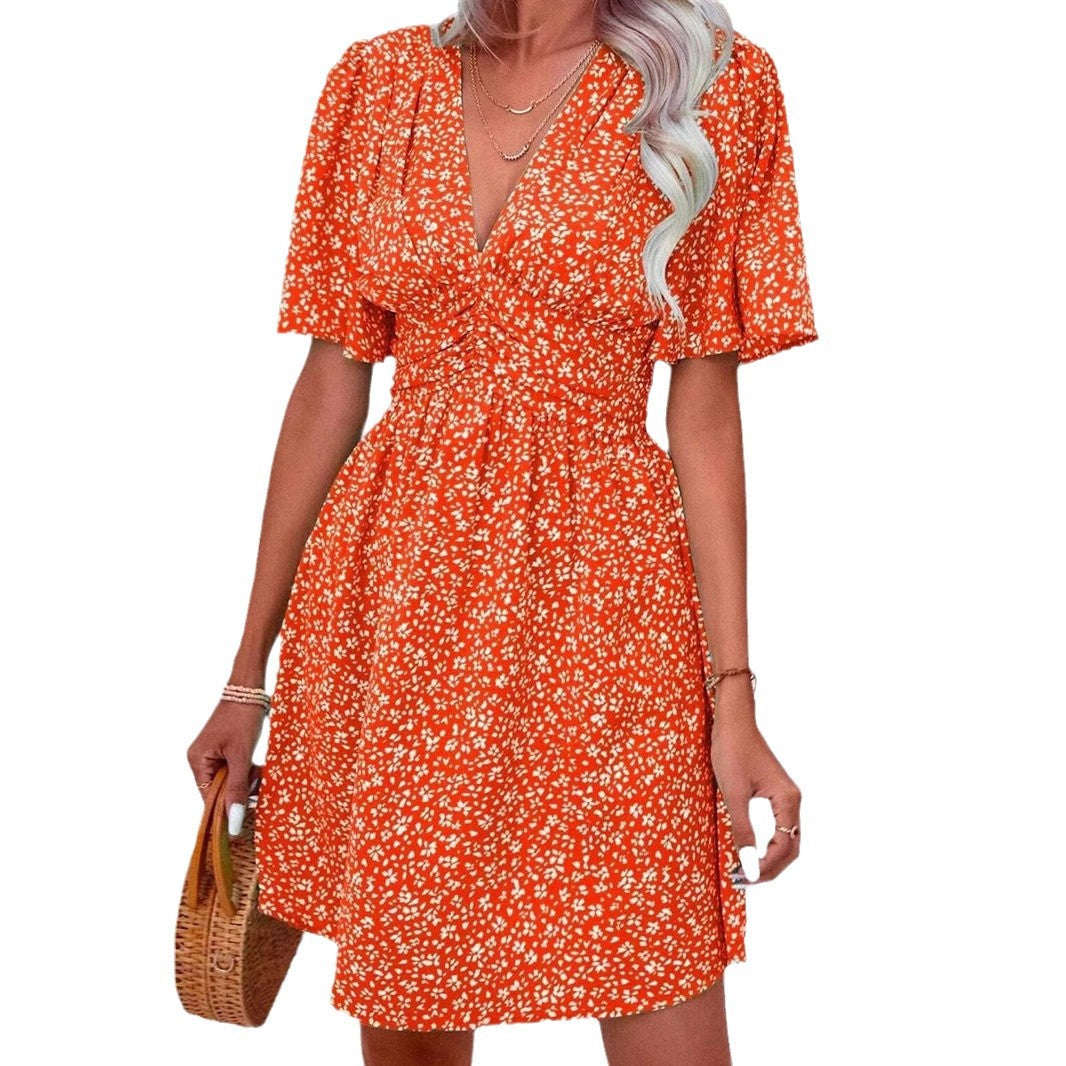 Flirty Floral Fitted and Flared Dress Lune London