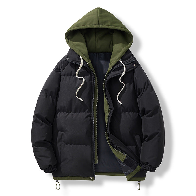 Insulated down jacket for men with removable hood and adjustable hem Lune London