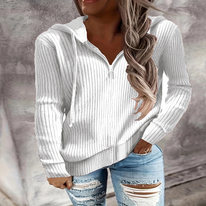 Lady Zip Hoodie with structured rib design and full zip Lune London