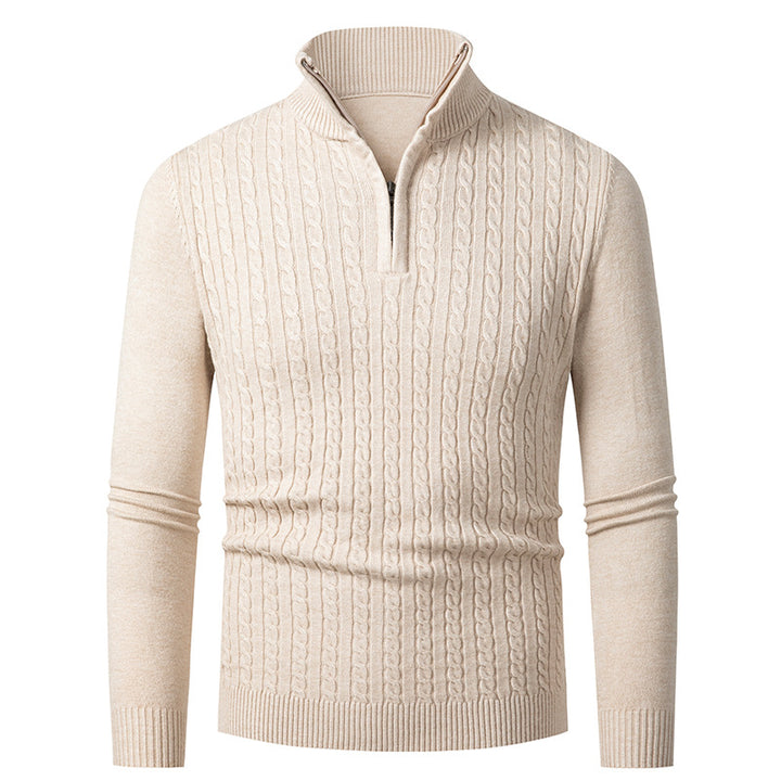 Fine knit sweater for men with trendy zipper Lune London
