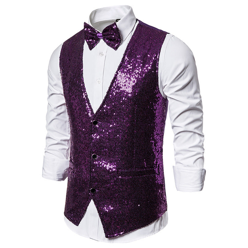 Shiny party jacket for men with matching bow tie Lune London