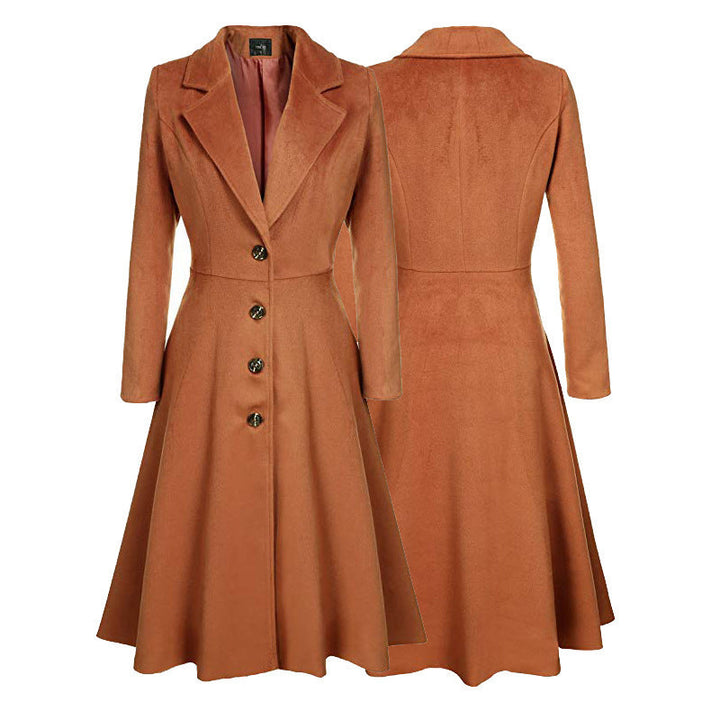 Women Elegant Wool Coat with Tailored Cut and Long Sleeves Lune London