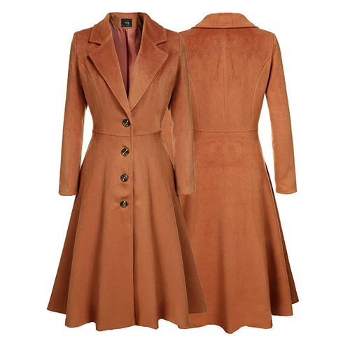 Women Elegant Wool Coat with Tailored Cut and Long Sleeves Lune London