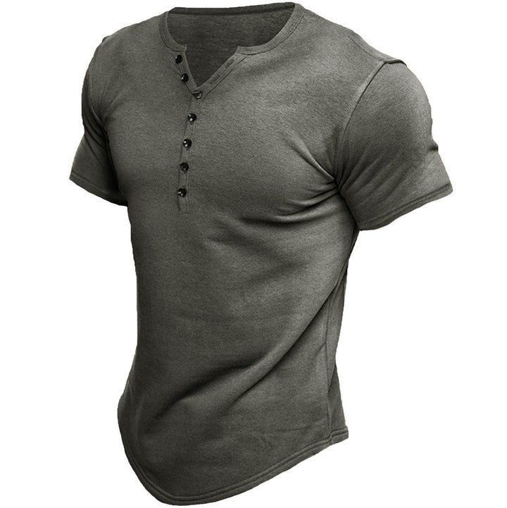 Men's Casual Short Sleeve Henley T-shirt Lune London