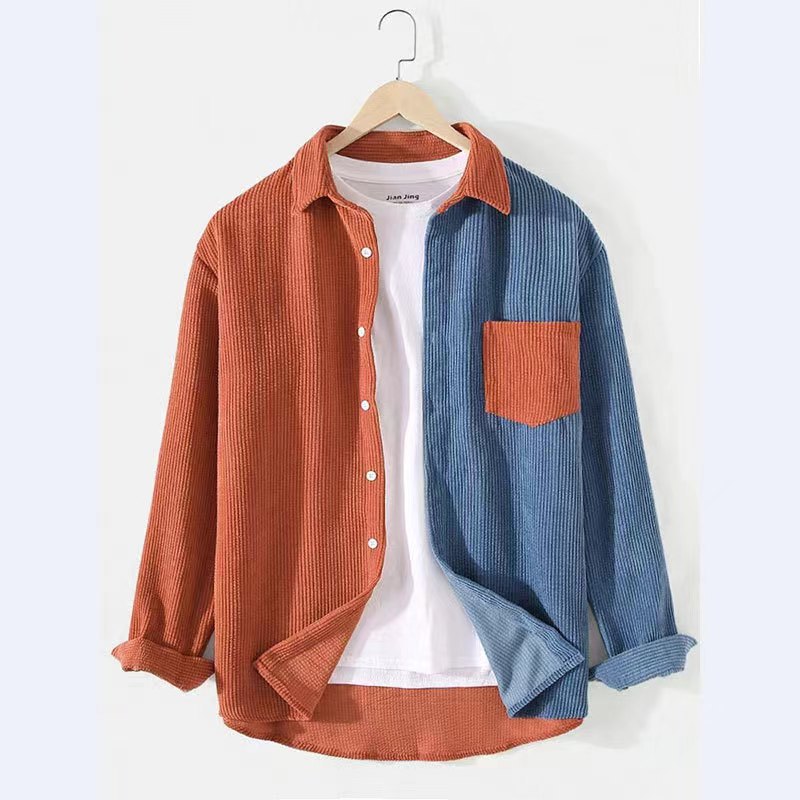 Ladies comfortable corduroy shirt dress with contrasting details Lune London