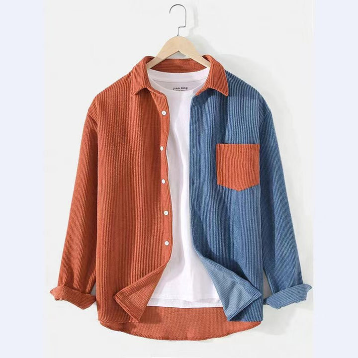 Ladies comfortable corduroy shirt dress with contrasting details Lune London