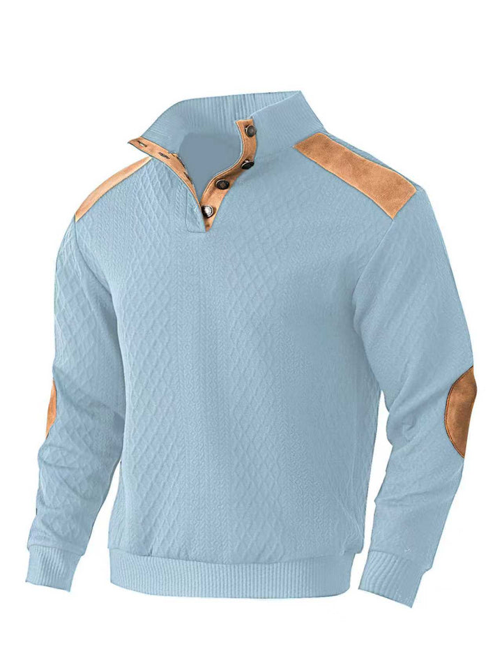 Knitted sweater for men with a unique high collar and trendy details Lune London