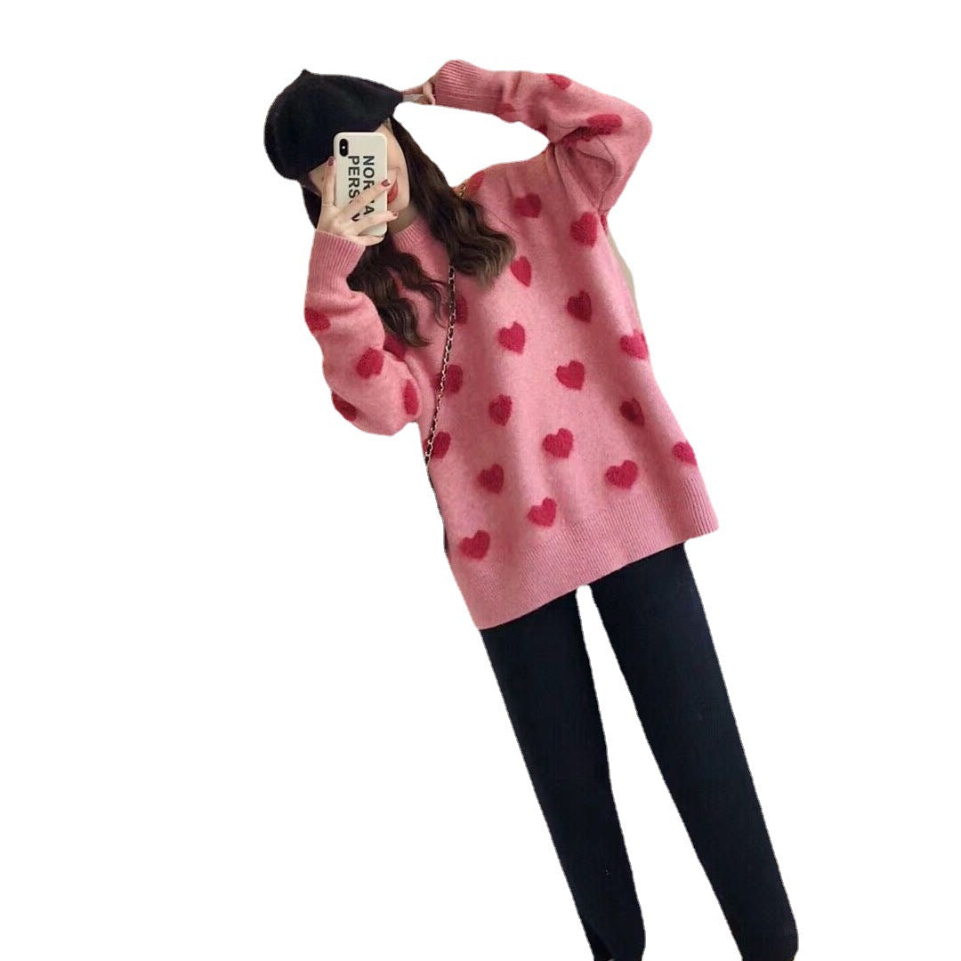 Pull confortable pour femmes avec un motif en cœur et un matériau doux Chic & Stil